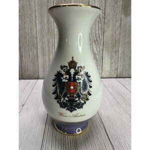 Vintage Wien Austria Handarbeit Bud Vase Porcelain Gold Rim 6.75'' Tall